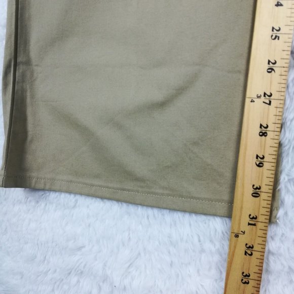 Dickies Womens Pants Slim Boot Cut Twill Flex Khaki Workwear Plus 24 New - Picture 8 of 14